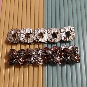 Stretchy bracelets gold silver set